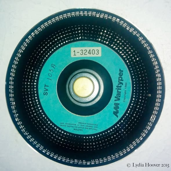 AM Varityper typesetting disc