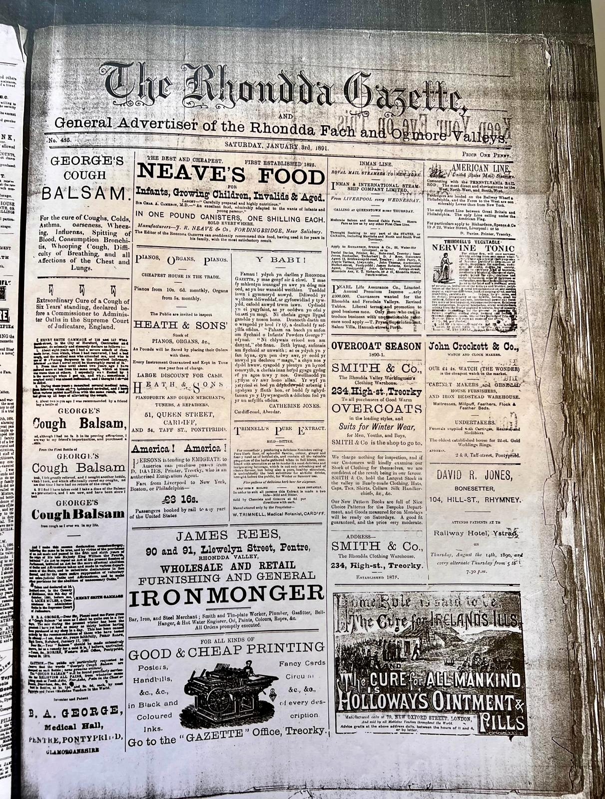 Historic Rhondda Gazette material